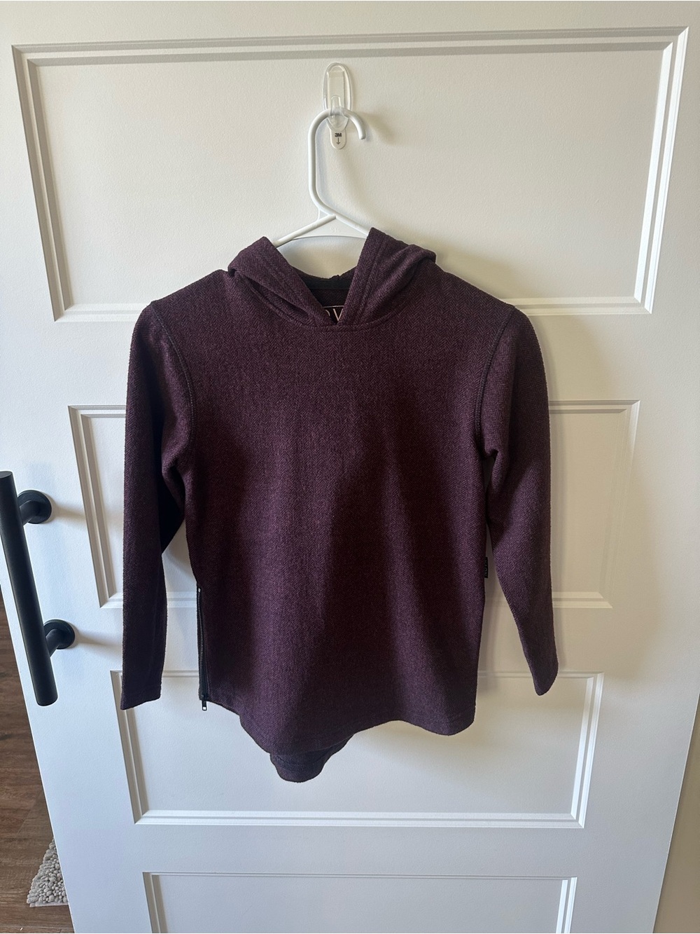 Plum Knit Hooded Pullover Sweater